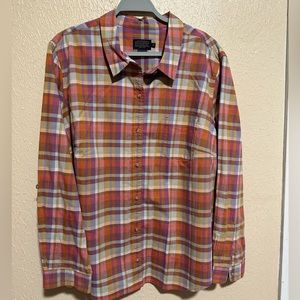 Pendleton Plaid Button Down Top Plus Size 3X
